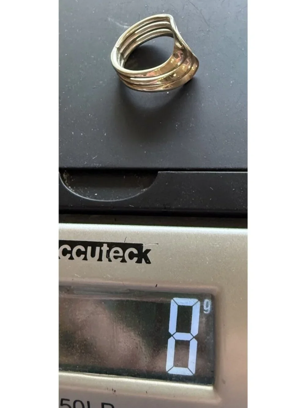 Vintage 925 Sterling Silver Wave Bypass Ring Size 9 Modernist 8 Grams